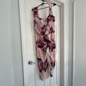 City Chic Pink and Purple Floral Maxi Dress Size 20 Pre- owned